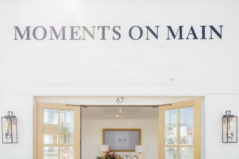 Front entrance and signage of Moments on Main on Main Street, Payson